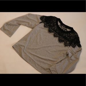SHEIN 2XL Lace Long Sleeve Shirt